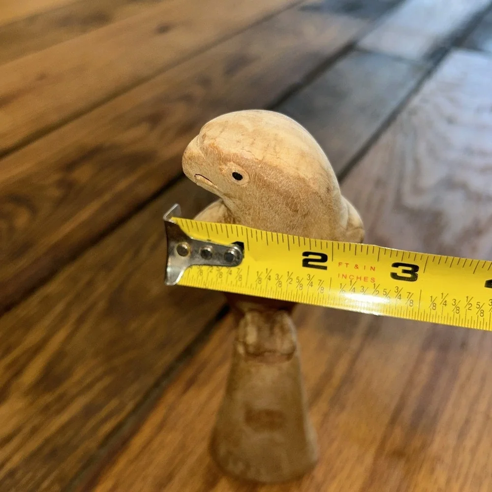 VTG‎ Hand Carved Wooden Parrot On Pillar Mikafi 9